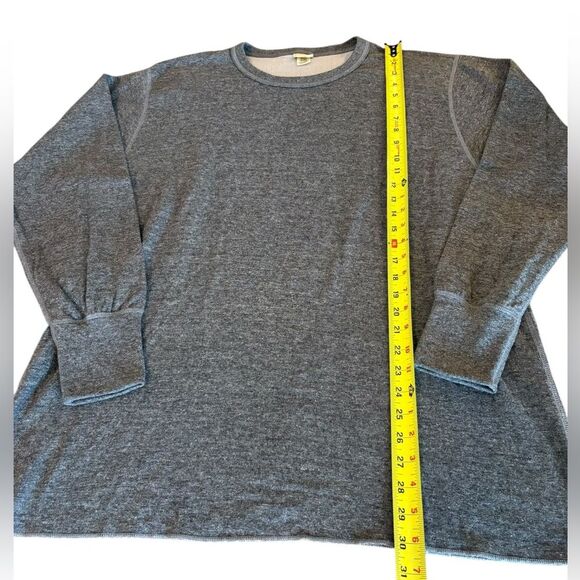 LL Bean Double Layer Long Sleeve Shirt Wool Blend Crew Neck Gray Mens XL - Picture 8 of 8